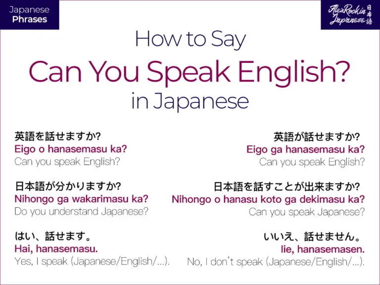 How Do You Say Can You Speak English In Japanese