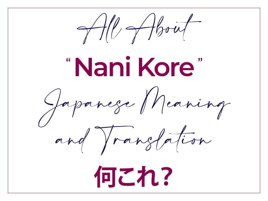 All About Nani Kore Japanese Meaning Translation AlexRockinJapanese